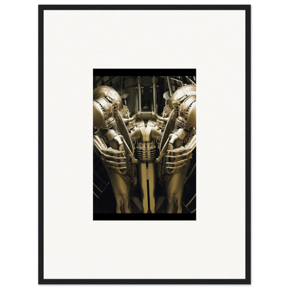 Symmetrical metallic sculpture of robotic figures for Dreams Ballet room decor