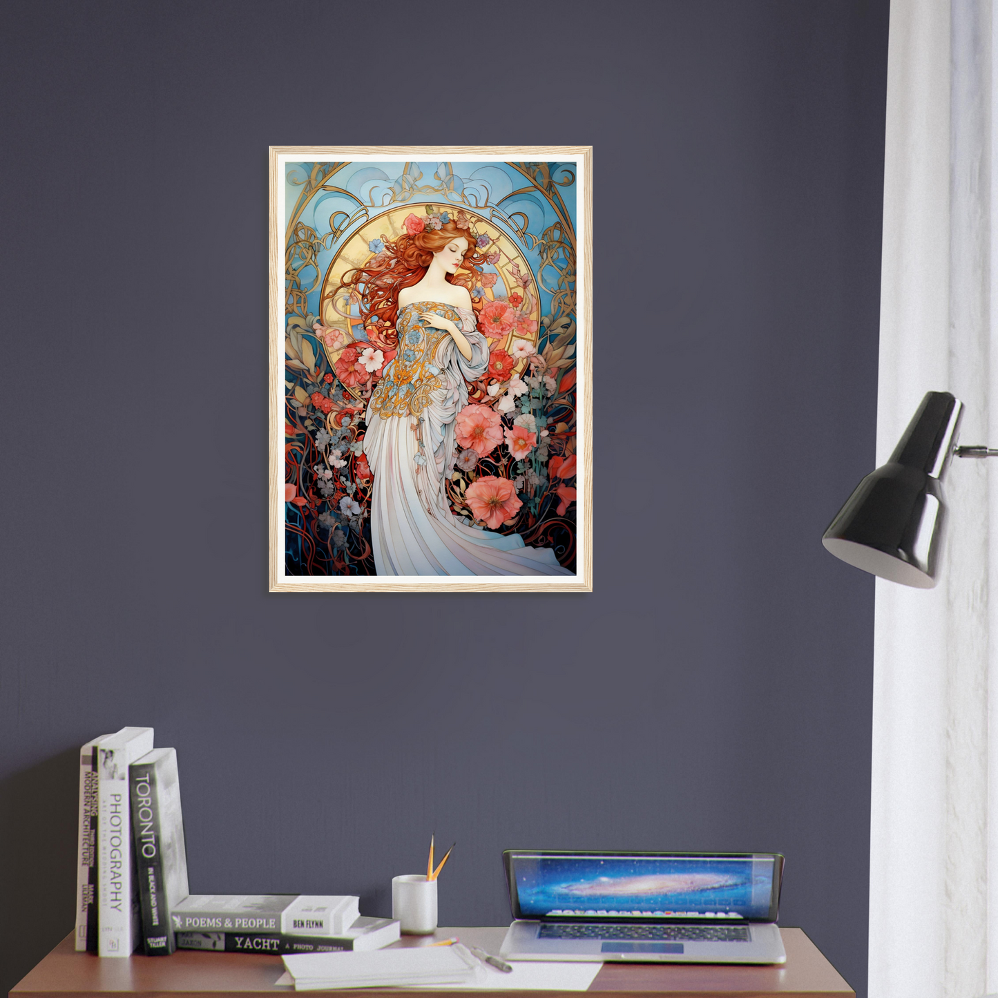 Transform your space with a high-quality poster of the Art Deco Mucha Wannabe The Oracle Windows™ Collection.
