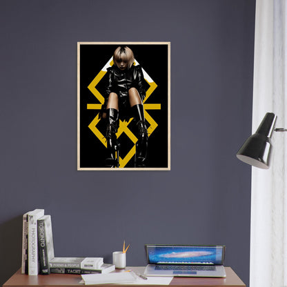 Transform your space with this Balenciwannabe The Oracle Windows™ Collection fashion wall art poster featuring a woman in a leather jacket and boots.