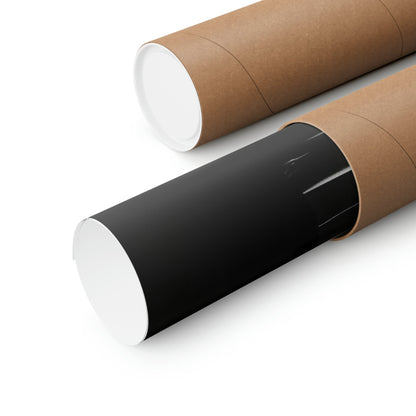 Two black and white paper rolls on a white background