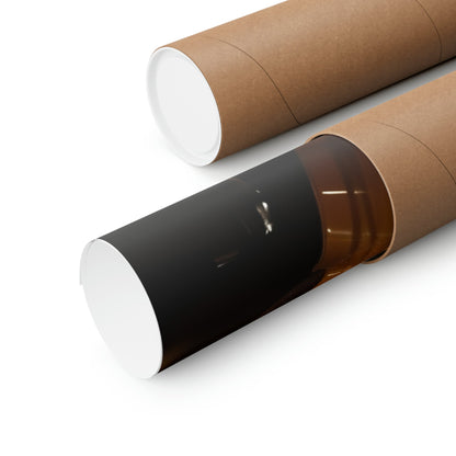 Two brown paper tubes with a white tube and a black tube