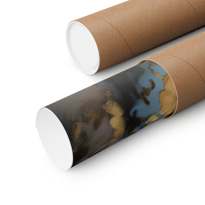 Two rolls of brown paper with a picture of the earth on them