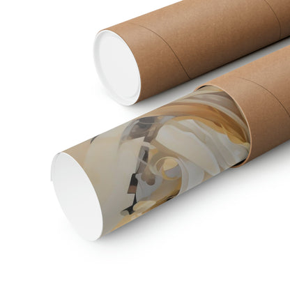 Two rolls of brown paper with a white background