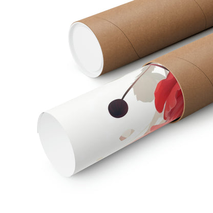 Two rolls of brown paper with red and white designs