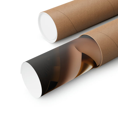 Two rolls of brown paper with a white background