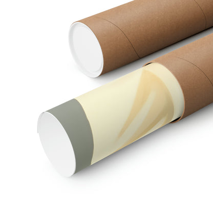 Two rolls of brown paper with a white and gray stripe