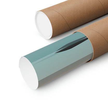 Two rolls of brown paper with a blue and white stripe