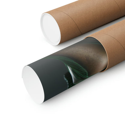 Two rolls of brown paper with a green and white design