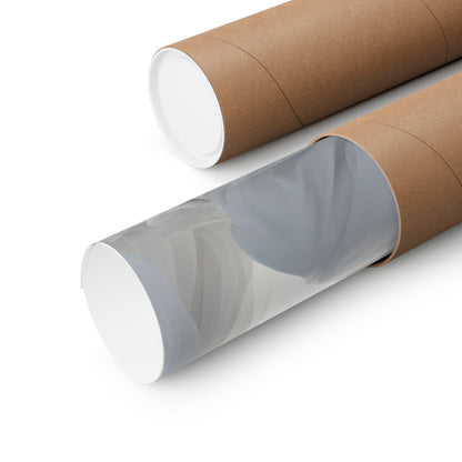 Two rolls of brown paper with a white background