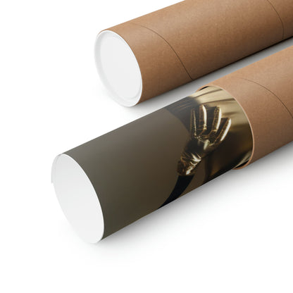 Two rolls of brown paper with a gold foil foil on top