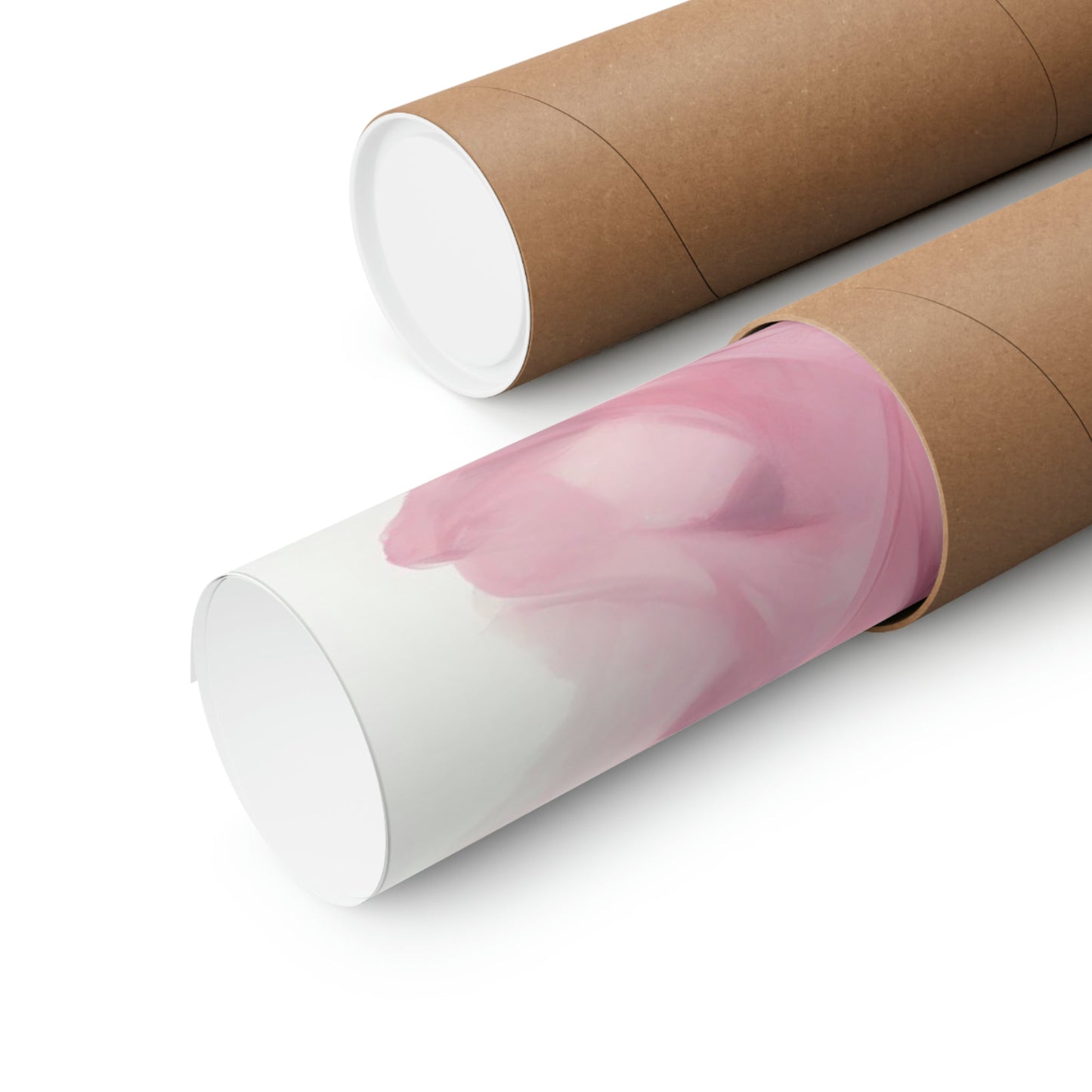 Two rolls of pink and white waxed paper