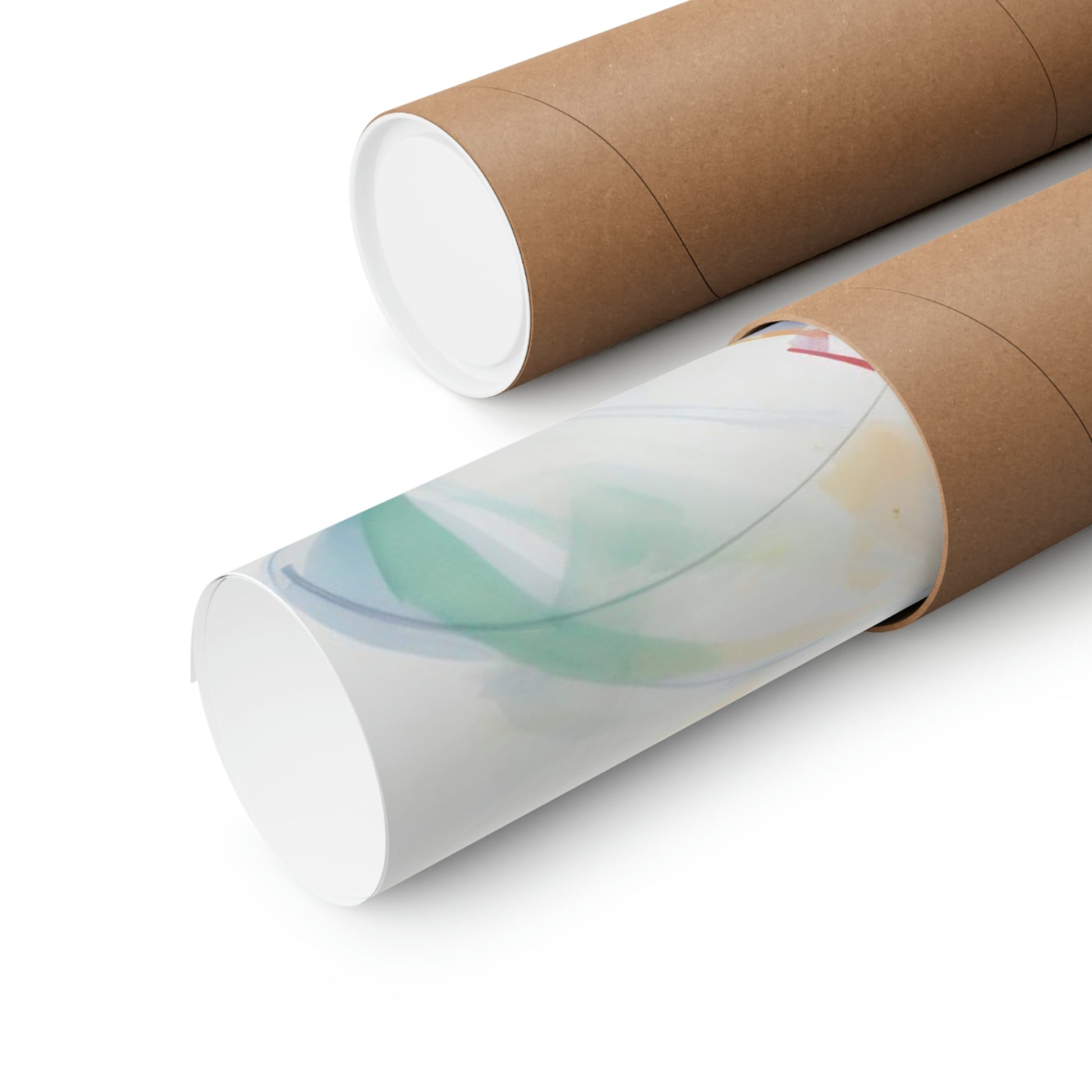 Two rolls of toilet paper with a white background