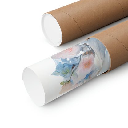 Two rolls of toilet paper with a floral design