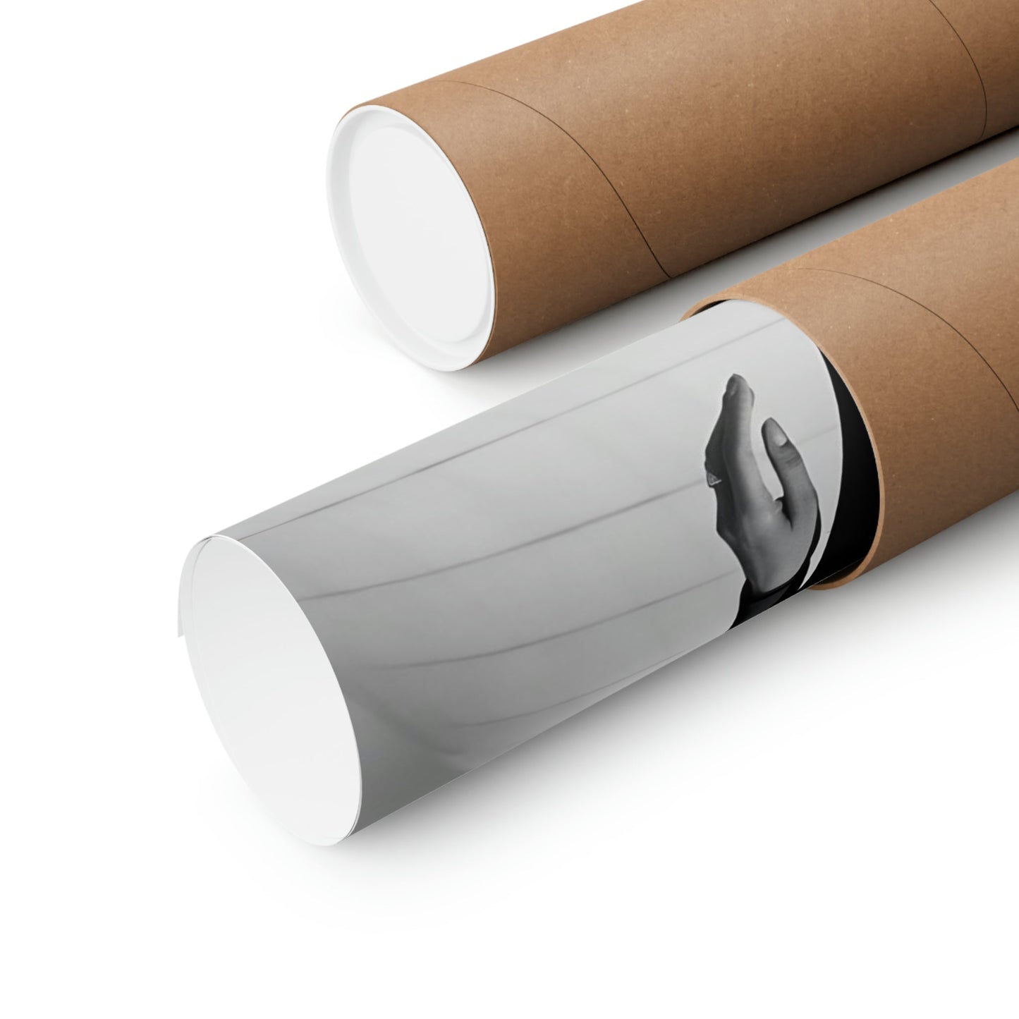 Two rolls of toilet paper on a white background