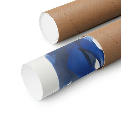 Two rolls of toilet paper with blue and white designs