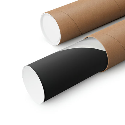 Cylindrical tubes or rolls with brown exterior and white interior, one partially unwrapped to reveal a black surface.