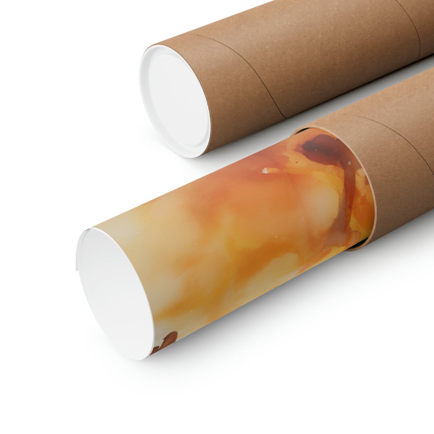 Cylindrical tubes, one brown and one containing an amber-colored substance.