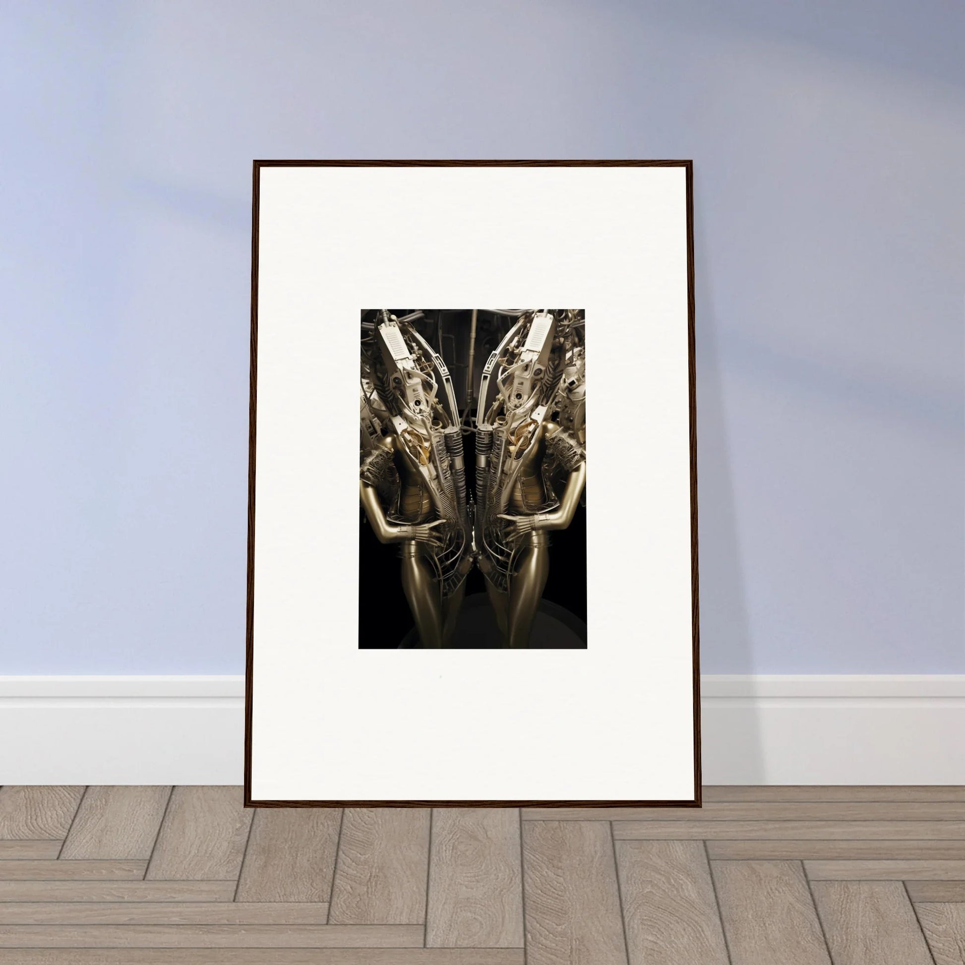 Framed black and white deer antlers canvas print perfect for machine dreams room decoration