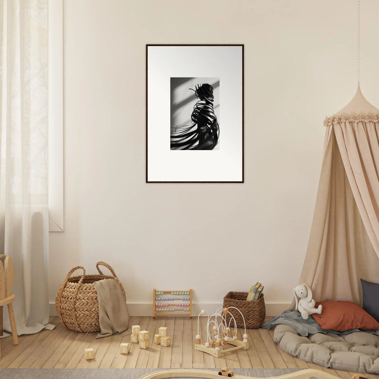 Framed black and white zebra photo perfect for room decoration with Whisper Twists vibe