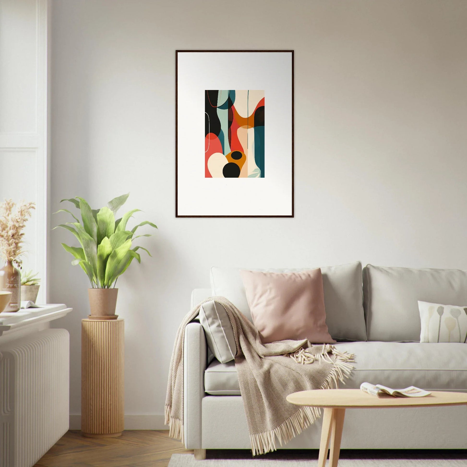 Abstract geometric canvas print, vibrant colors perfect for troubadour aria room decoration