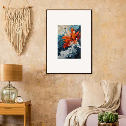 Vibrant orange flower canvas print - perfect for your petal odyssey room decoration