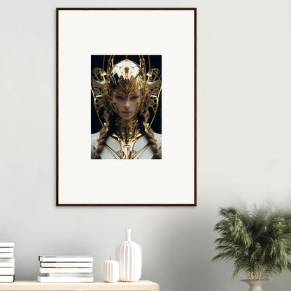 Framed artwork of an ethereal figure in Future Opulence Rewoven style