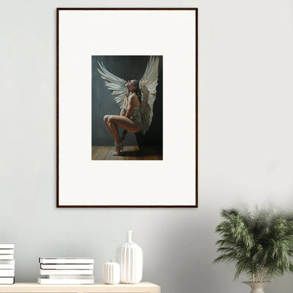 Framed artwork of an angelic figure in Heavenly Weakened Psalms design