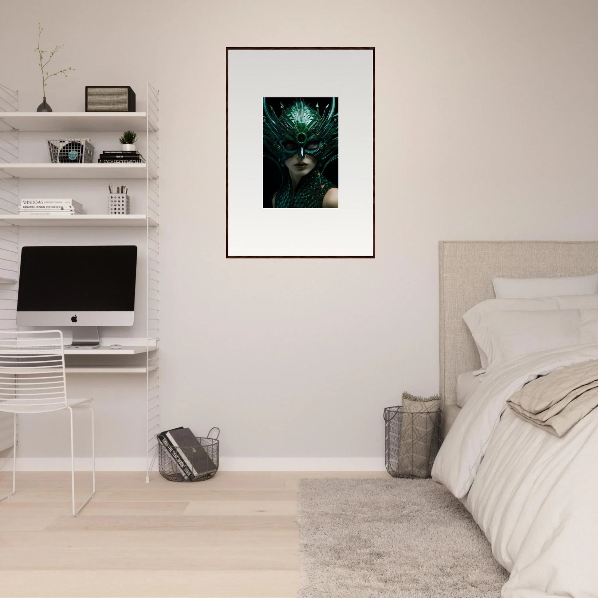 Framed canvas print of a mysterious forest scene for your room decoration vibes