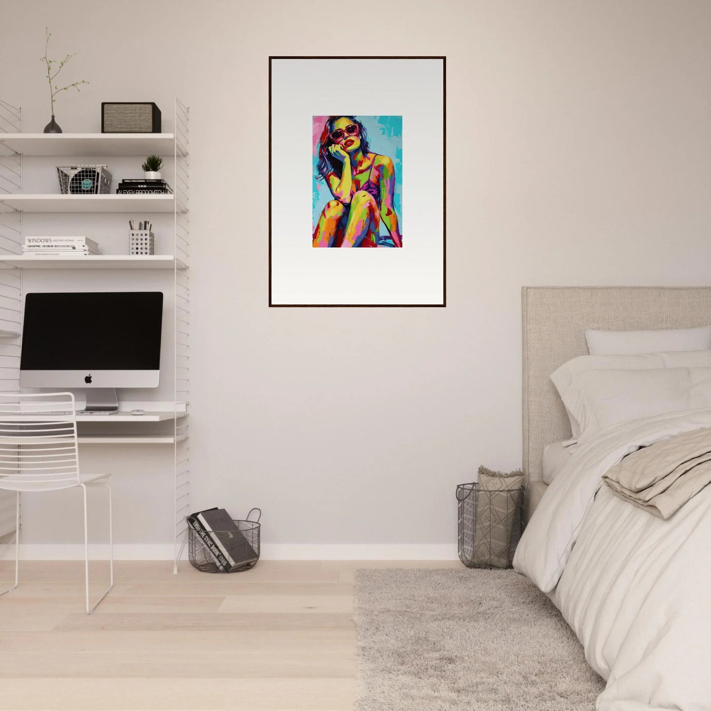 Colorful abstract portrait canvas print for unique room decoration, Ethereal Mindscape Reverie