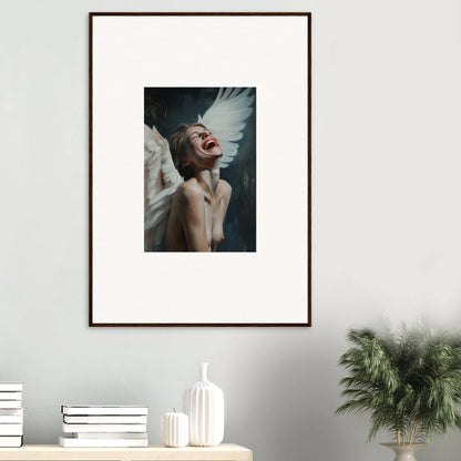 Framed portrait with dramatic lighting for unique room decoration and wall art