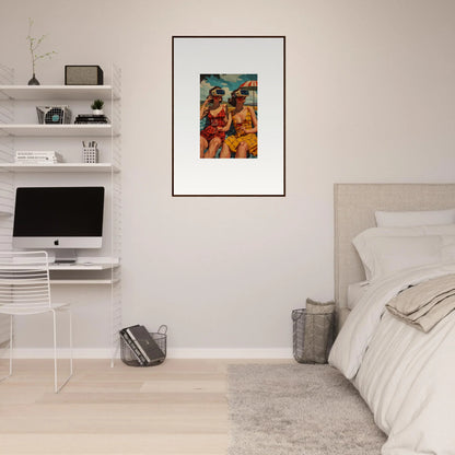 Framed colorful portrait of people in traditional clothing for vibrant room decoration