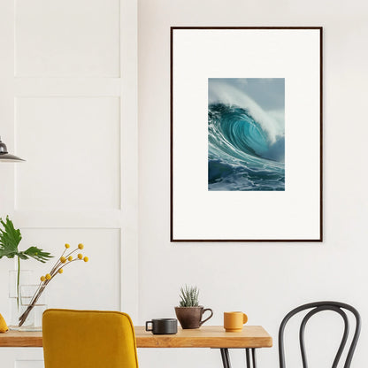 Framed wall art of a curling ocean wave for stylish room decoration in Whispering Oceans