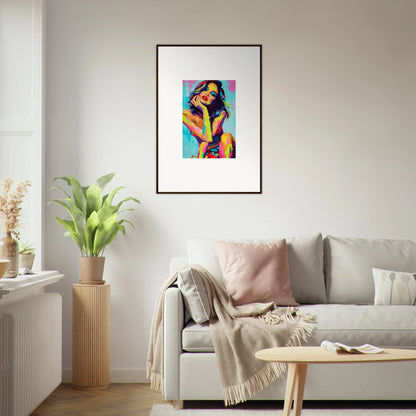 Colorful abstract portrait painting, perfect for room decoration as a canvas print