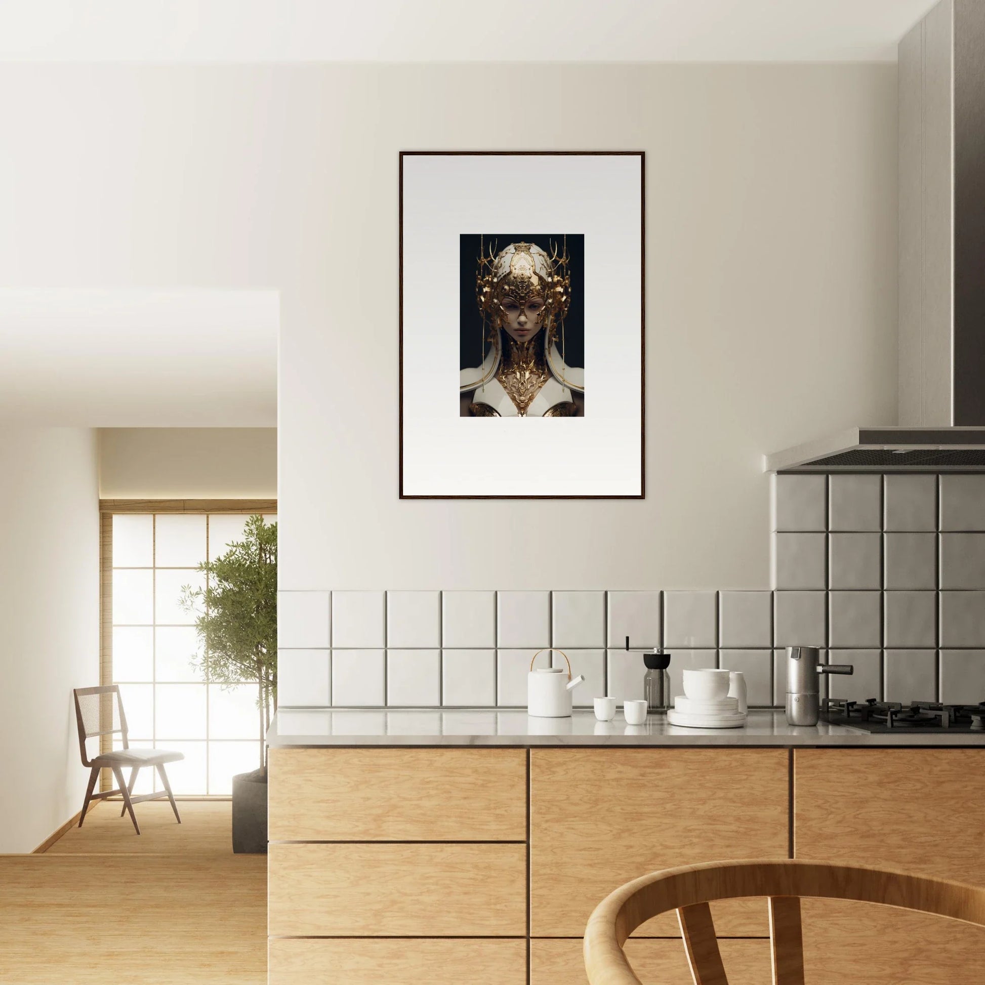 Ethereal Sovereign canvas print of a surreal anatomical human head for unique room decoration