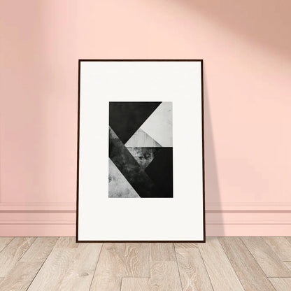 Framed black and white geometric canvas print for modern room decoration wall art