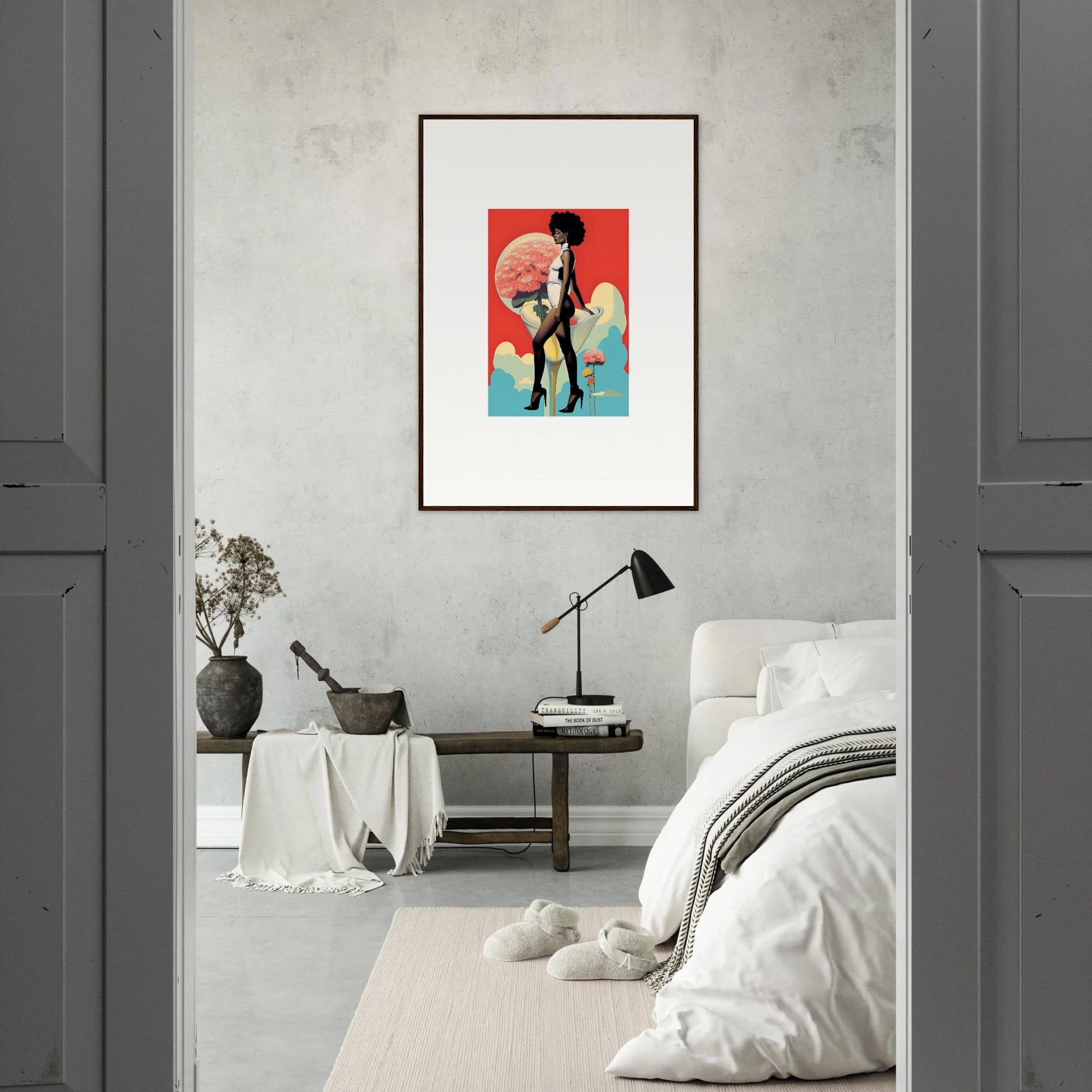 Stylish canvas print of a human figure art for floral highs room decoration