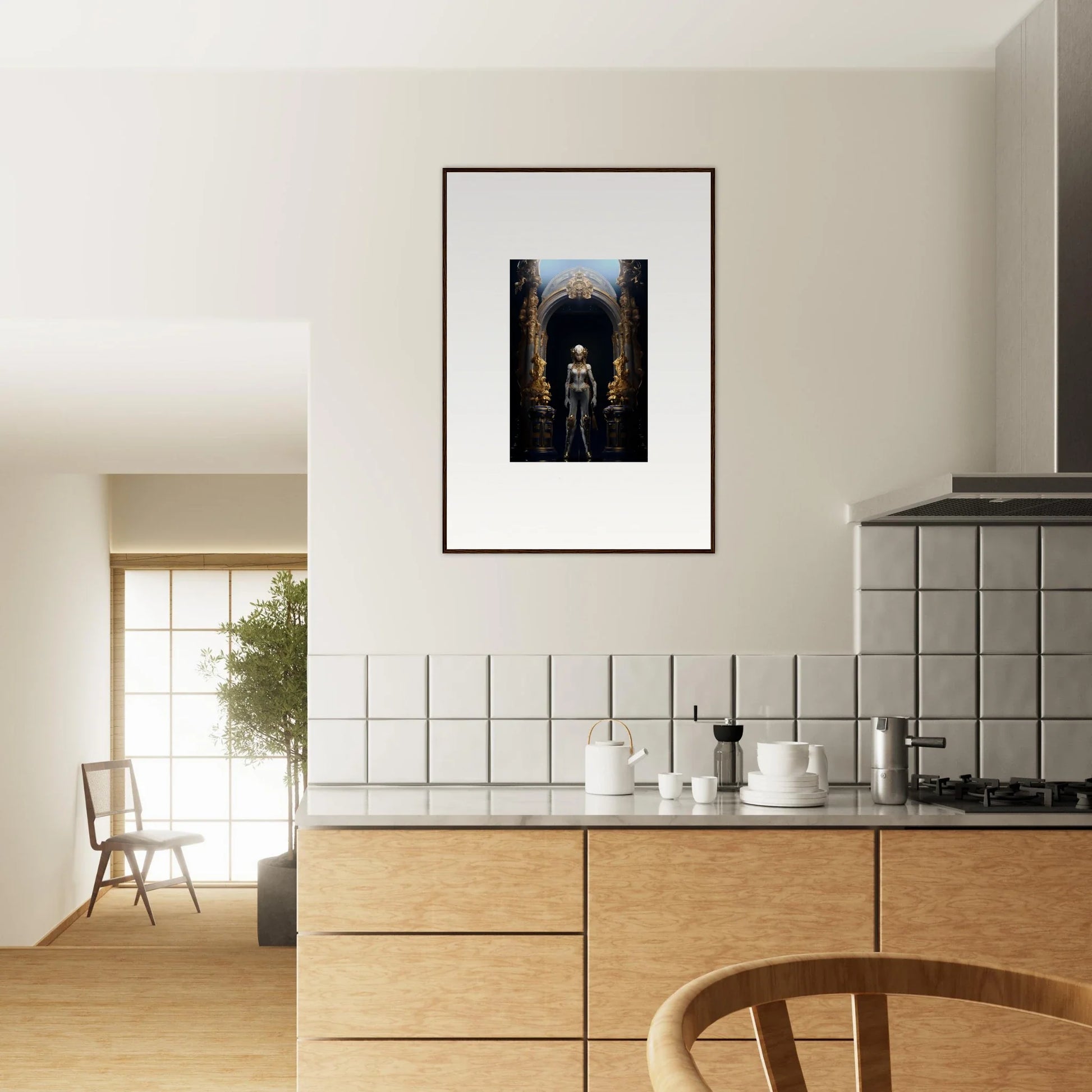 Framed photograph of a cozy alleyway for stylish room decoration in Griffinscape Synergy