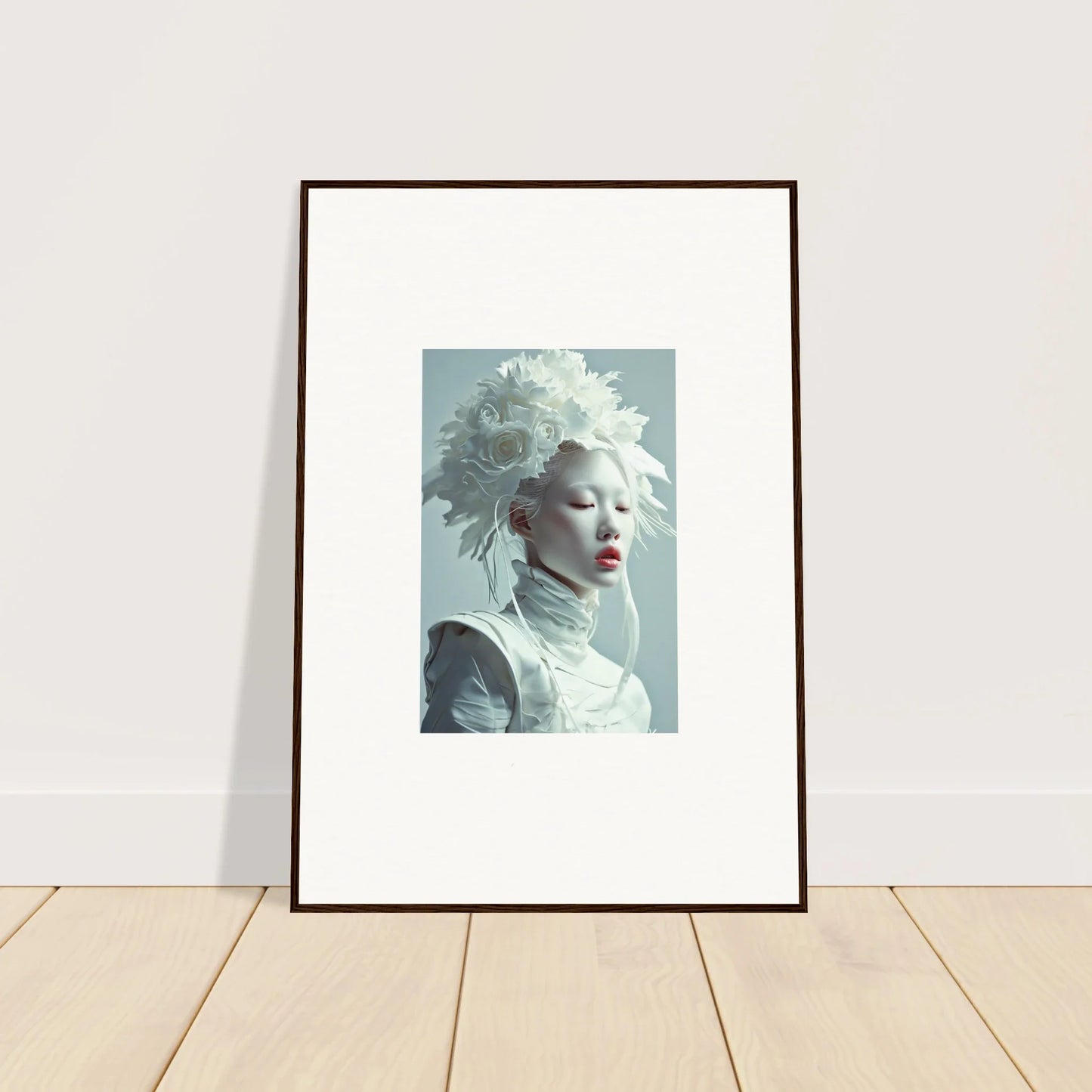 Framed portrait of a person for Ethereal Petal Visions canvas print, great room decoration