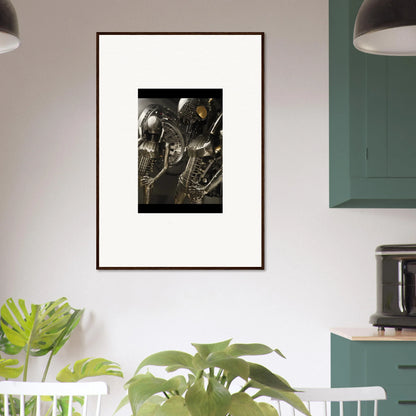 Framed black and white medieval helmets for cool room decoration in Muse Web style