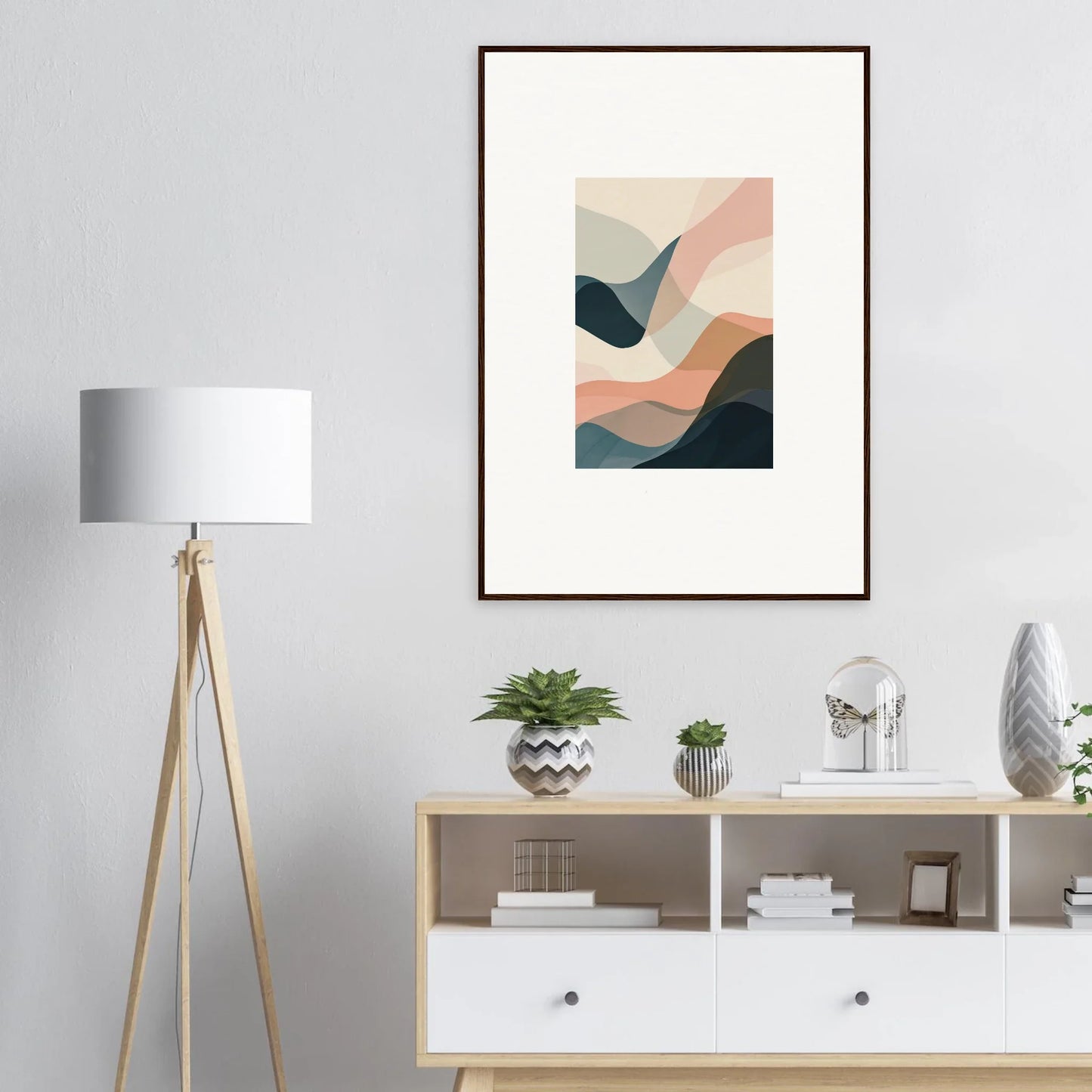 Abstract canvas print of soft pastel shapes, perfect for modern room decoration wall art