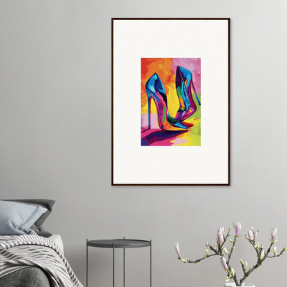 Colorful abstract canvas print of Eclipse Shoes for trendy room decoration