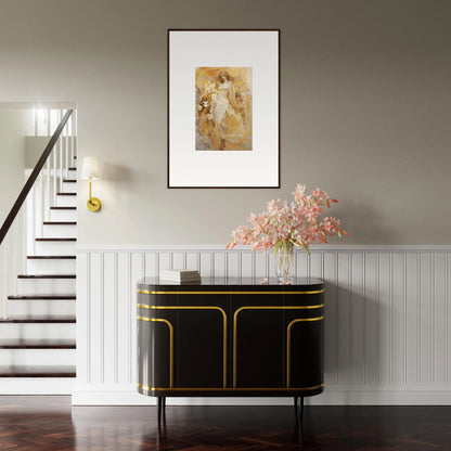 Elegant black and gold sideboard for perfect room decoration in Golden Ethereal Symphony