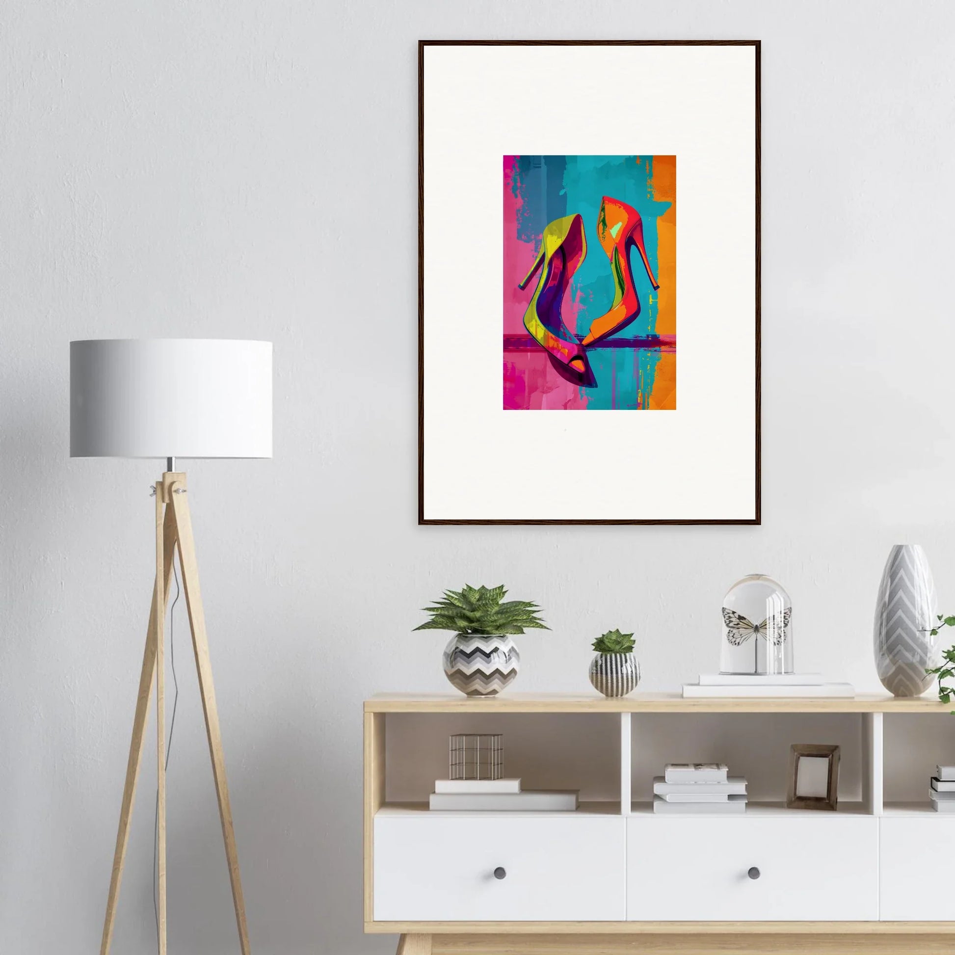 Colorful abstract painting of a human figure, perfect for an Enigma Dance room decoration