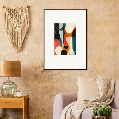 Framed Abstract Artwork with Colorful Shapes for Troubadour Aria Room Decoration