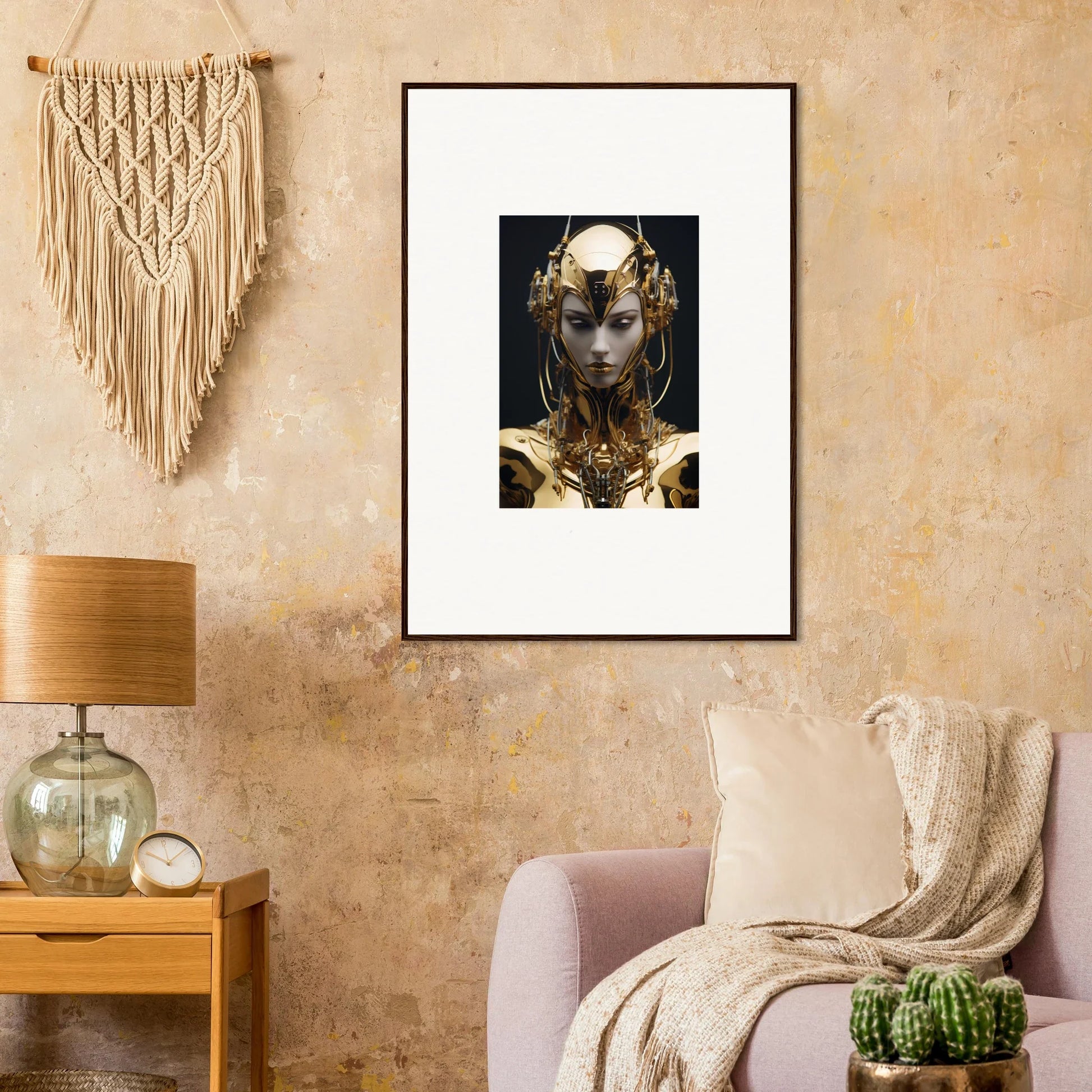 Ornate framed portrait of Chirping Inventrix, perfect for unique room decoration