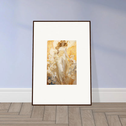 Impressionistic canvas print of a feminine figure in warm tones for Blossom Reverie room decoration