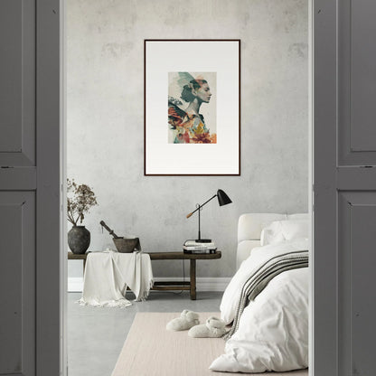 Framed Eclectic Reverie Blossom canvas print on a light wall, perfect room decoration