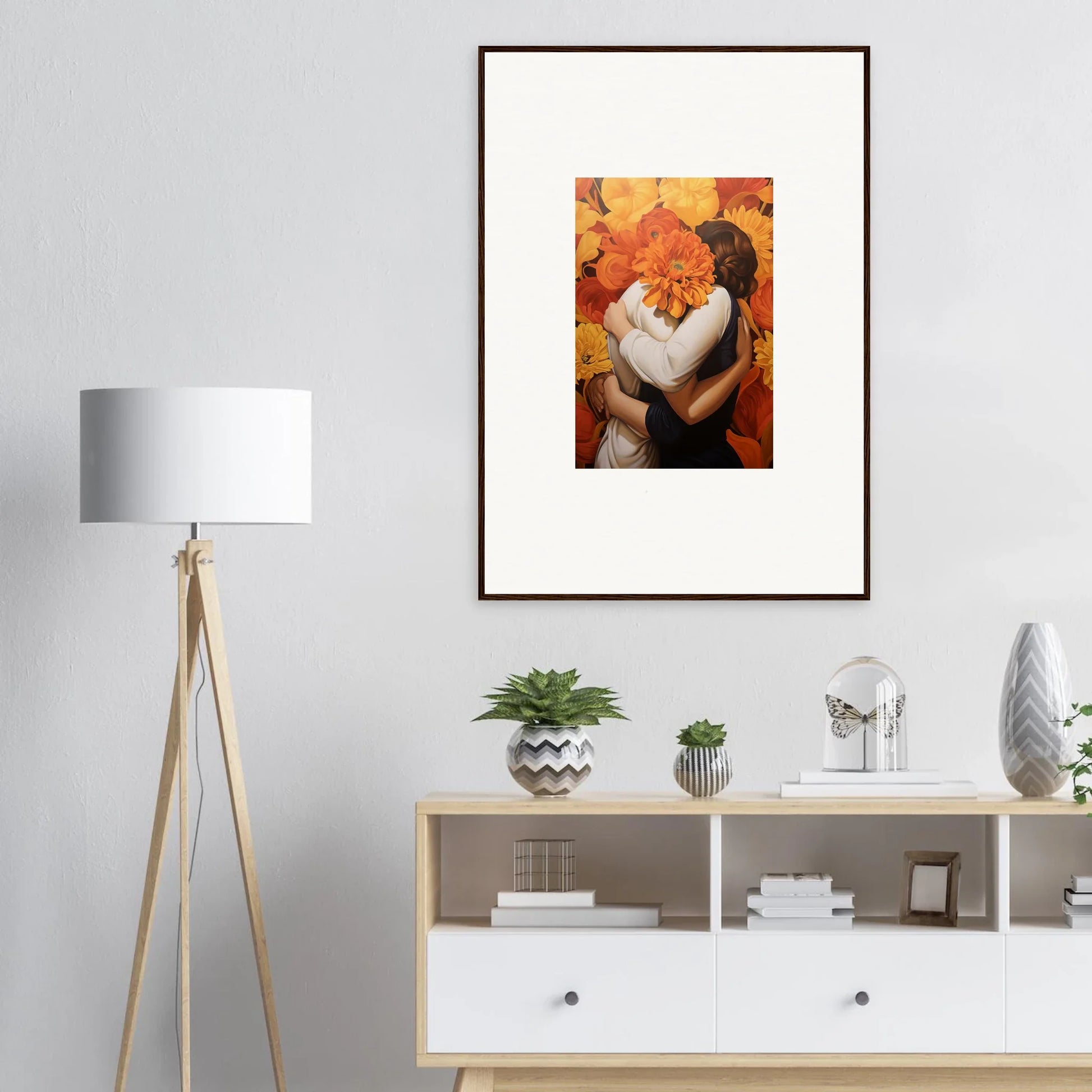 Framed canvas print of Euphoria Embrace artwork for stylish room decoration