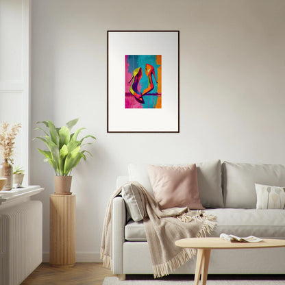 Framed canvas print of colorful geometric shapes for vibrant room decoration, Enigma Dance