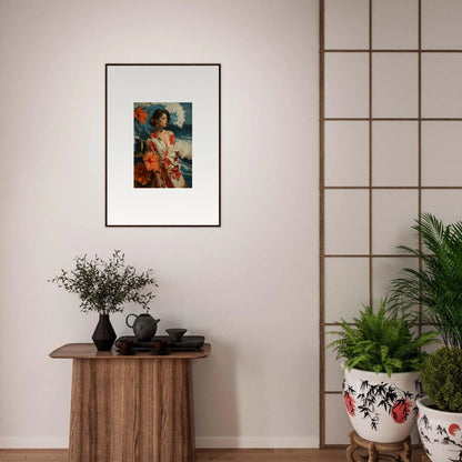 Framed portrait of a person in colorful attire for stylish room decoration and musing cascade